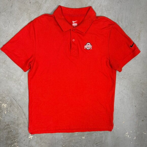 Nike Polo Shirt Ohio State Buckeyes NCAA College Sports Red Large - Picture 2 of 8